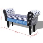 vidaXL Bancă, design mozaic, albastru & alb