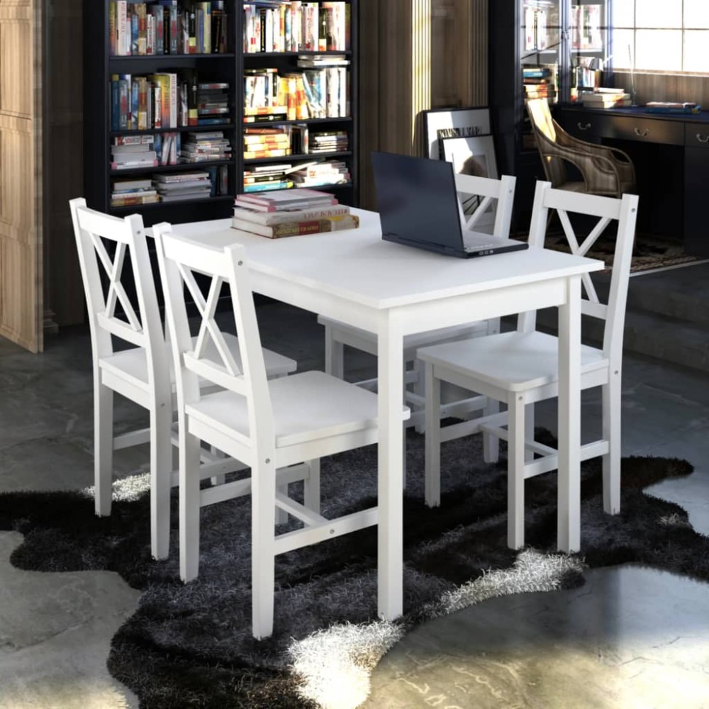 vidaXL Set mobilier de bucătărie, 5 piese, alb