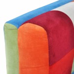 vidaXL Fotoliu cub, picioare cromate, model Patchwork, material textil