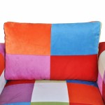 vidaXL Fotoliu cub, picioare cromate, model Patchwork, material textil