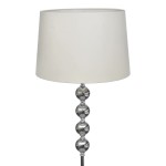 Lampă de podea cu abajur, suport înalt, 4 bile decorative, alb Lampă de podea cu abajur, suport înalt, 4 bile decorative, alb