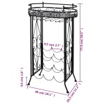 vidaXL Suport sticle de vin pentru 9 sticle, cu suport pahar, metal