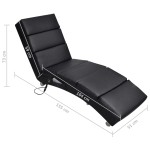 vidaXL Șezlong de masaj, negru, piele ecologică vidaXL Șezlong de masaj, negru, piele ecologică