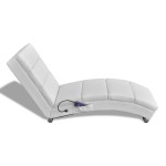 vidaXL Șezlong de masaj, alb, piele ecologică vidaXL Șezlong de masaj, alb, piele ecologică
