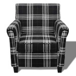 vidaXL Fotoliu cu pernă, negru, material textil