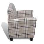 vidaXL Fotoliu cu pernă, crem, material textil vidaXL Fotoliu cu pernă, crem, material textil
