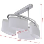 Plafonieră cu abajururi de sticlă elipsoide, pentru 4 becuri E14 Plafonieră cu abajururi de sticlă elipsoide, pentru 4 becuri E14