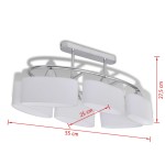 Plafonieră cu abajururi de sticlă elipsoide, pentru 6 becuri E14 Plafonieră cu abajururi de sticlă elipsoide, pentru 6 becuri E14