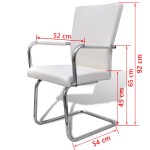 vidaXL Scaune de bucătărie consolă, 2 buc., alb, piele ecologică vidaXL Scaune de bucătărie consolă, 2 buc., alb, piele ecologică