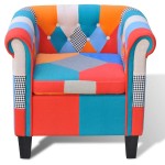 vidaXL Fotoliu cu model Patchwork, material textil vidaXL Fotoliu cu model Patchwork, material textil