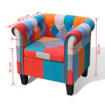 vidaXL Fotoliu cu model Patchwork, material textil vidaXL Fotoliu cu model Patchwork, material textil