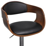 vidaXL Scaun de bar, lemn curbat și piele ecologică