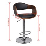 vidaXL Scaun de bar, lemn curbat și piele ecologică