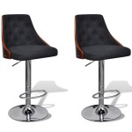vidaXL Scaune de bar, 2 buc., lemn curbat și material textil vidaXL Scaune de bar, 2 buc., lemn curbat și material textil