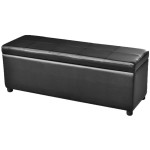 vidaXL Bancă de depozitare lungă, negru, lemn vidaXL Bancă de depozitare lungă, negru, lemn