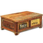 vidaXL Măsuță de cafea cu spațiu depozitare, vintage, lemn reciclat