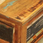 vidaXL Măsuță de cafea cu spațiu depozitare, vintage, lemn reciclat