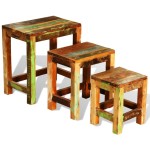 vidaXL Set mese suprapuse, 3 piese, vintage, lemn reciclat vidaXL Set mese suprapuse, 3 piese, vintage, lemn reciclat