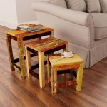 vidaXL Set mese suprapuse, 3 piese, vintage, lemn reciclat vidaXL Set mese suprapuse, 3 piese, vintage, lemn reciclat