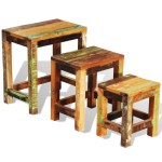vidaXL Set mese suprapuse, 3 piese, vintage, lemn reciclat vidaXL Set mese suprapuse, 3 piese, vintage, lemn reciclat