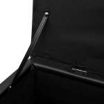 Set banchetă depozitare, piele eco, taburet pt. picioare, negru, 3 buc Set banchetă depozitare, piele eco, taburet pt. picioare, negru, 3 buc