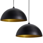 vidaXL Lustră 2 buc, înălțime reglabilă, semisferică, negru vidaXL Lustră 2 buc, înălțime reglabilă, semisferică, negru