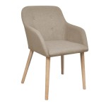 vidaXL Scaune de bucătărie, 2 buc, bej, textil & lemn de stejar masiv vidaXL Scaune de bucătărie, 2 buc, bej, textil & lemn de stejar masiv