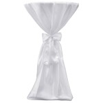 Husă de masă albă, 60 cm, cu fundă, 2 buc Husă de masă albă, 60 cm, cu fundă, 2 buc