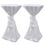 Husă de masă albă, 60 cm, cu fundă, 2 buc Husă de masă albă, 60 cm, cu fundă, 2 buc
