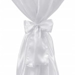 Husă de masă albă, 60 cm, cu fundă, 2 buc Husă de masă albă, 60 cm, cu fundă, 2 buc