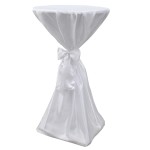 Husă de masă albă, 60 cm, cu fundă, 2 buc Husă de masă albă, 60 cm, cu fundă, 2 buc