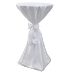Husă de masă albă, 70 cm, cu fundă, 2 buc Husă de masă albă, 70 cm, cu fundă, 2 buc