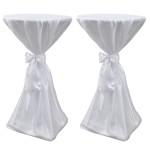 Husă de masă albă, 80 cm, cu fundă, 2 buc Husă de masă albă, 80 cm, cu fundă, 2 buc