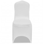 vidaXL Husă de scaun elastică, 6 buc., alb vidaXL Husă de scaun elastică, 6 buc., alb