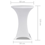 vidaXL Husă de masă cu picior Ø60 cm, 2 buc., alb, elastic vidaXL Husă de masă cu picior Ø60 cm, 2 buc., alb, elastic