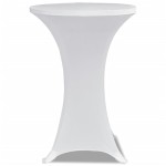 vidaXL Husă de masă cu picior Ø70 cm, 2 buc., alb, elastic vidaXL Husă de masă cu picior Ø70 cm, 2 buc., alb, elastic
