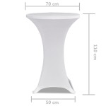 vidaXL Husă de masă cu picior Ø70 cm, 2 buc., alb, elastic vidaXL Husă de masă cu picior Ø70 cm, 2 buc., alb, elastic
