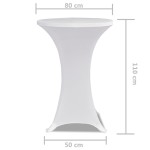vidaXL Husă de masă cu picior Ø80 cm, 2 buc., alb, elastic vidaXL Husă de masă cu picior Ø80 cm, 2 buc., alb, elastic