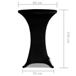 vidaXL Husă de masă cu picior Ø60 cm, 2 buc., negru, elastic vidaXL Husă de masă cu picior Ø60 cm, 2 buc., negru, elastic