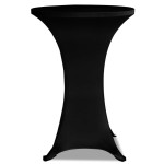 vidaXL Husă de masă cu picior Ø80 cm, 2 buc., negru, elastic vidaXL Husă de masă cu picior Ø80 cm, 2 buc., negru, elastic