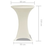 vidaXL Husă de masă cu picior Ø60 cm, 2 buc., crem, elastic vidaXL Husă de masă cu picior Ø60 cm, 2 buc., crem, elastic