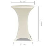 vidaXL Husă de masă cu picior Ø70 cm, 2 buc., crem, elastic vidaXL Husă de masă cu picior Ø70 cm, 2 buc., crem, elastic