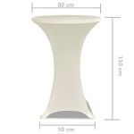 vidaXL Husă de masă cu picior Ø80 cm, 2 buc., crem, elastic vidaXL Husă de masă cu picior Ø80 cm, 2 buc., crem, elastic