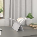 vidaXL Suport din lemn pentru reviste, vertical, alb vidaXL Suport din lemn pentru reviste, vertical, alb