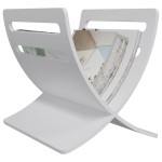 vidaXL Suport din lemn pentru reviste, vertical, alb vidaXL Suport din lemn pentru reviste, vertical, alb
