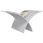 vidaXL Suport din lemn pentru reviste, vertical, alb vidaXL Suport din lemn pentru reviste, vertical, alb