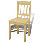 Masa de sufragerie din lemn cu 4 scaune, natural Masa de sufragerie din lemn cu 4 scaune, natural