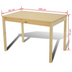 Masa de sufragerie din lemn cu 4 scaune, natural Masa de sufragerie din lemn cu 4 scaune, natural