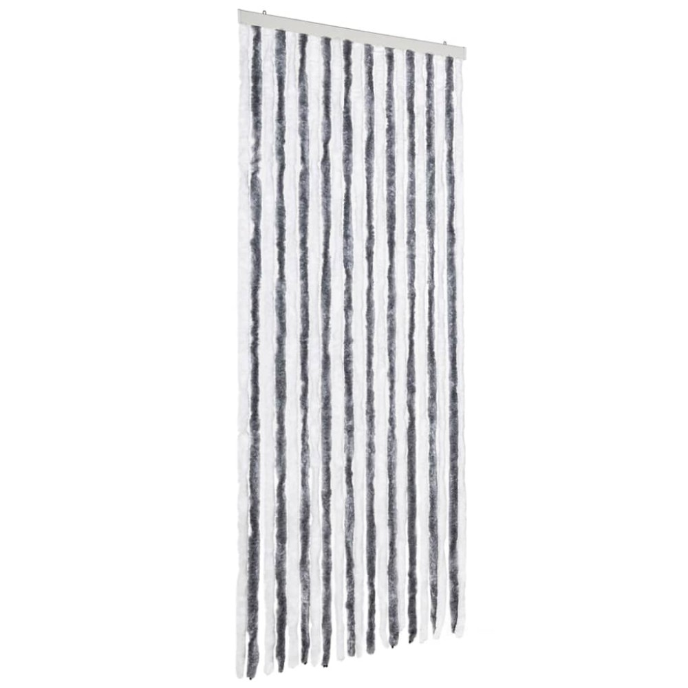 vidaXL Perdea pentru insecte, gri și alb, 90x220 cm, Chenille