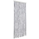 vidaXL Perdea pentru insecte, gri și alb, 90x220 cm, Chenille vidaXL Perdea pentru insecte, gri și alb, 90x220 cm, Chenille